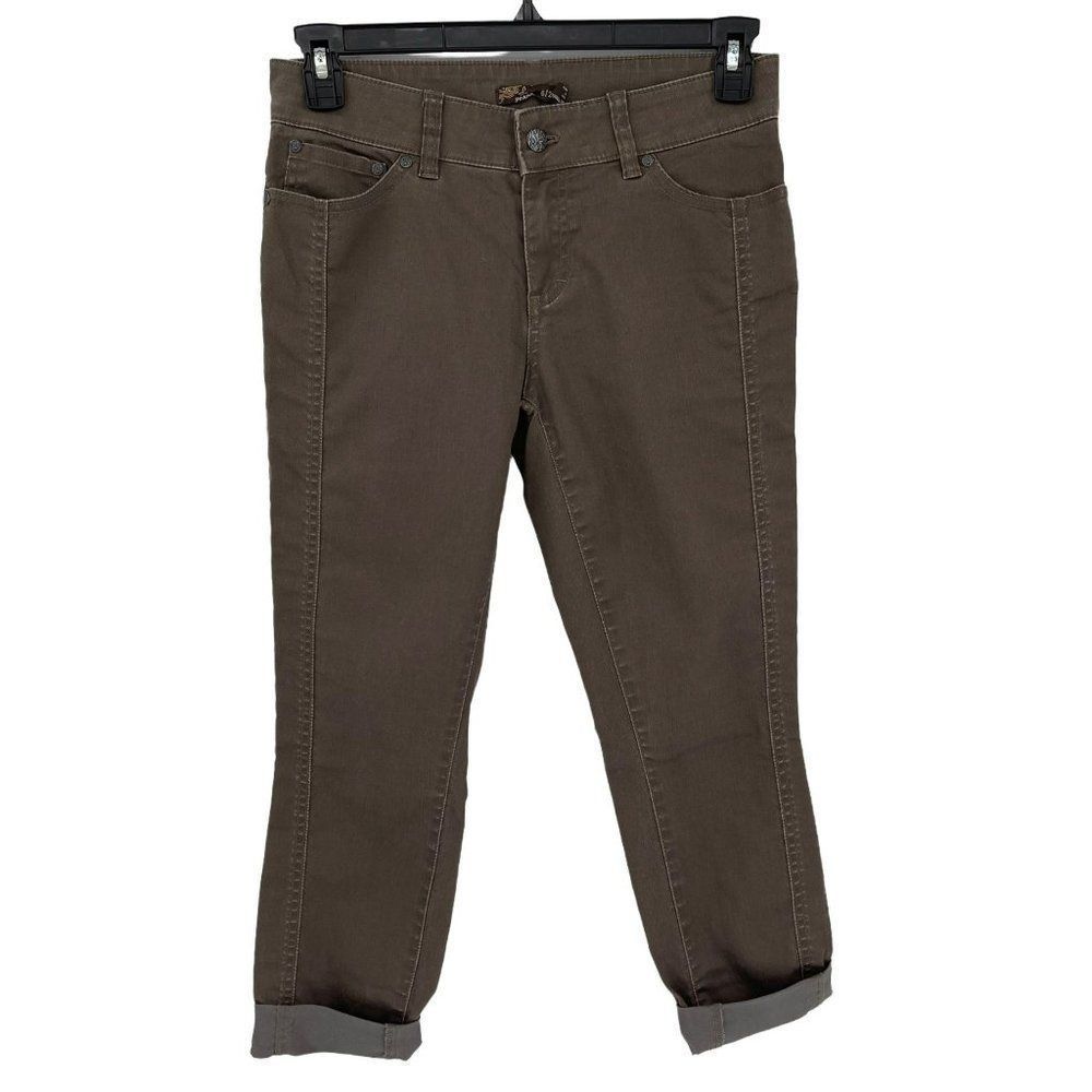 Prana Carlotta Crop Capri Pants Mid Rise Brown Women Size 6 / 28